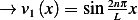              2nπ-
→  v1(x) = sin L x 