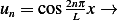         2nπ-
un = cos L x → 