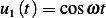 u1(t)= cosωt
