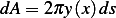 dA = 2πy(x)ds
