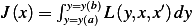 J(x)= ∫ y=y(b)L(y,x,x′)dy
       y=y(a) 