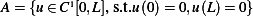 A ={u∈ C1[0,L],s.t.u(0)= 0,u(L)= 0} 